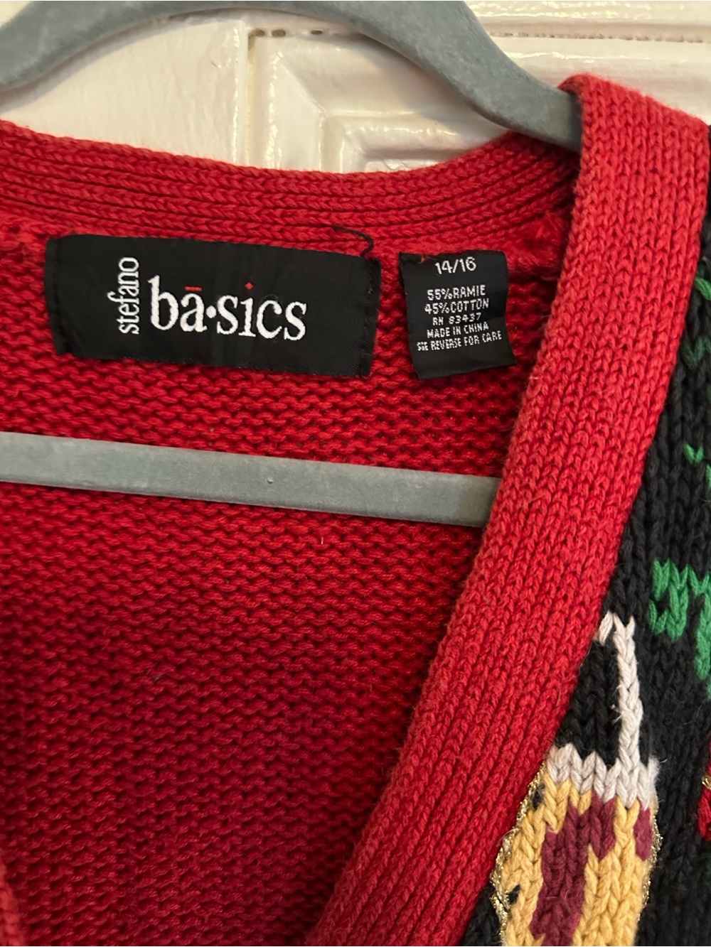 Asics Red Multi Holiday Cardigan Sweater - Picture 6 of 8